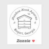 Personalisiertes Honig-Bienenstocklogo Aufkleber (Blatt)