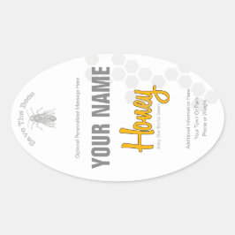 Personalisiertes Honigflaschen-Etikett Ovaler Aufkleber