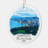 Personalisiertes Honolulu-Ornament, Hawaii-Geschen Keramik Ornament (Links)