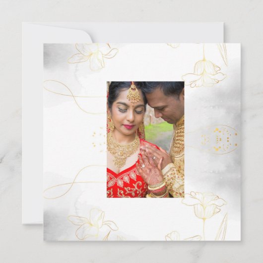 Personalisiertes horizontales Foto Dankeschön Kart (Rückseite)