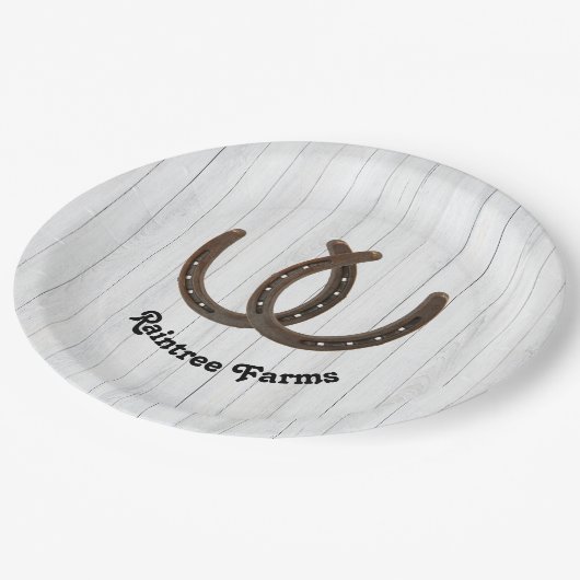 Personalisiertes Horseshoe Pappteller (Schrägansicht)