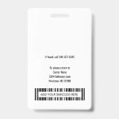 Personalisiertes Hospital-Logo und Mitarbeiter-Fot Ausweis (Rückseite)