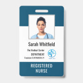 Personalisiertes Hospital-Logo und Mitarbeiter-Fot Ausweis (Vorderseite)