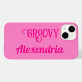 Personalisiertes Hot Pink Case-Mate iPhone Hülle (Rückseite (Horizontal))