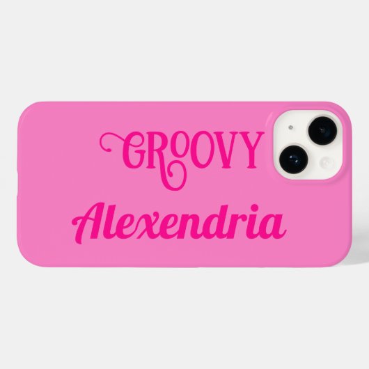 Personalisiertes Hot Pink Case-Mate iPhone Hülle (Rückseite (Horizontal))