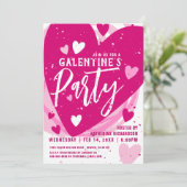 Personalisiertes Hot-Pink-Galentine-Brunch-Party Einladung (Stehend Vorderseite)