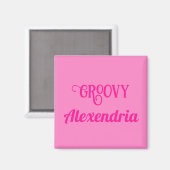 Personalisiertes Hot Pink Magnet (Vorderseite/Rückseite)