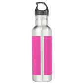 Personalisiertes Hot-Pink-Monogramm Edelstahlflasche (Rückseite)