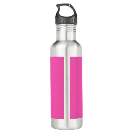 Personalisiertes Hot-Pink-Monogramm Edelstahlflasche (Rückseite)