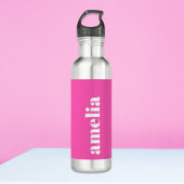 Personalisiertes Hot-Pink-Monogramm Edelstahlflasche
