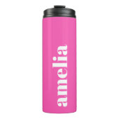 Personalisiertes Hot-Pink-Monogramm Thermosbecher (Vorderseite)
