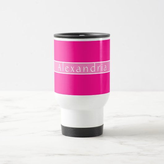 Personalisiertes Hot Pink Reisebecher (Mittel)