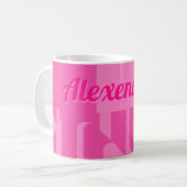 Personalisiertes Hot Pink Retro Kaffeetasse (Vorderseite Links)