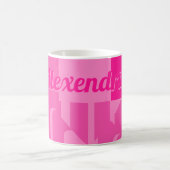 Personalisiertes Hot Pink Retro Kaffeetasse (Mittel)