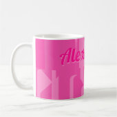 Personalisiertes Hot Pink Retro Kaffeetasse (Links)