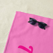 Personalisiertes Hot Pink Strandtuch (Beispiel)