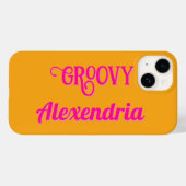 Personalisiertes Hot Pink und Orange Case-Mate iPhone Hülle (Rückseite (Horizontal))