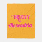 Personalisiertes Hot Pink und Orange Fleecedecke (Vorderseite)