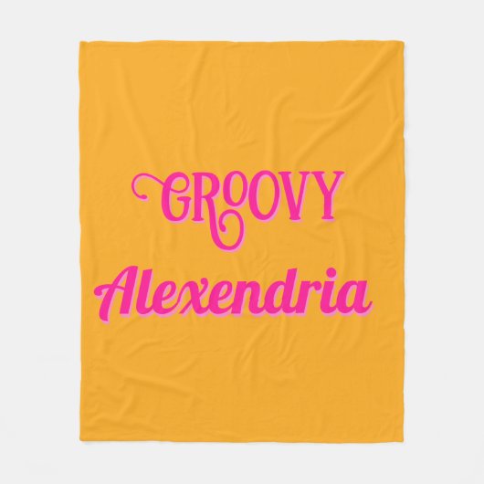 Personalisiertes Hot Pink und Orange Fleecedecke (Vorderseite)