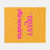Personalisiertes Hot Pink und Orange Fleecedecke (Vorderseite (Horizontal))