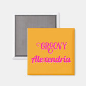 Personalisiertes Hot Pink und Orange Magnet (Vorderseite/Rückseite)