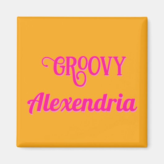 Personalisiertes Hot Pink und Orange Magnet (Vorne)