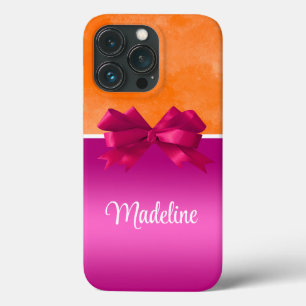 Personalisiertes Hot Pink und Orange mit Bow Case-Mate iPhone Hülle