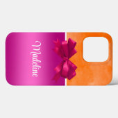 Personalisiertes Hot Pink und Orange mit Bow Case-Mate iPhone Hülle (Rückseite (Horizontal))