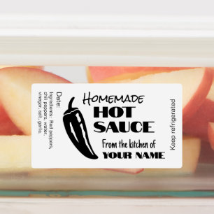 Personalisiertes Hot Sauce hausgemachte Schwarz/We Etiketten