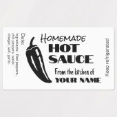 Personalisiertes Hot Sauce hausgemachte Schwarz/We Etiketten (Design 2)