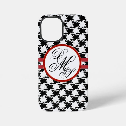 Personalisiertes Houndstooth iPhone-Case iPhone Hülle (Rückseite)