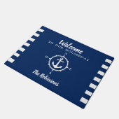 Personalisiertes Houseboot mit Kompassanker Fußmatte (Schrägansicht)