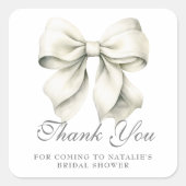Personalisiertes Hübsch Bow Brautparty Vielen Dank Quadratischer Aufkleber (Vorderseite)