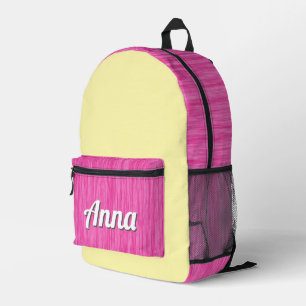 Personalisiertes Hübsch rosa Gemustert Modernes Mä Bedruckter Rucksack