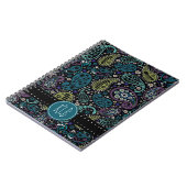 Personalisiertes hübsches als Pfau-Paisley-Druck Notizblock (Linke Seite)