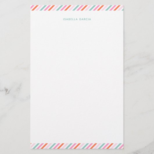 Personalisiertes hübsches bunter Briefpapier (Vorderseite)