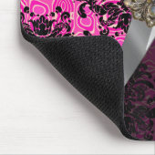 Personalisiertes hübsches girly rosa Damastmuster Mousepad (Ecke)