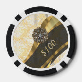 Personalisiertes, hübsches, gürtelförmiges Damastm Pokerchips (Rückseite)