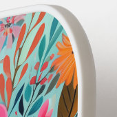 Personalisiertes Hübsches Helles Farbige Blumenmus Pickleball Schläger (Linke Seite)