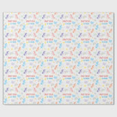 Personalisiertes Hübsches Little Unicorns Wrapping Geschenkpapier (Flach)