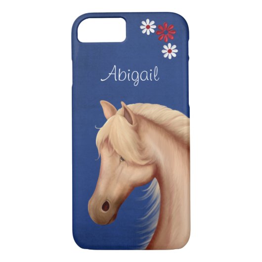 Personalisiertes Hübsches Palomino Pferd iPhone 7 Case-Mate iPhone Hülle (Rückseite)