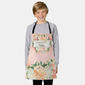 Personalisiertes Hübsches Peach Floral Kitchen Schürze (Getragen)