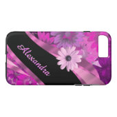 Personalisiertes hübsches rosa Blumenmuster Case-Mate iPhone Hülle (Rückseite (Horizontal))