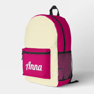 Personalisiertes Hübsches Rosa Gelb Modernes Mädch Bedruckter Rucksack