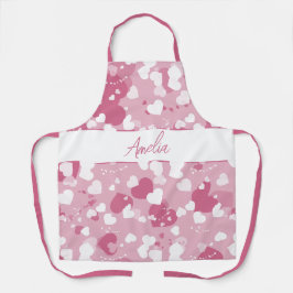 Personalisiertes hübsches rosa Liebesherz Schürze