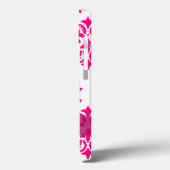 Personalisiertes hübsches Rosa und weißer Damast Case-Mate iPhone Hülle (Rückseite / Links)