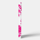 Personalisiertes hübsches Rosa und weißer Damast Case-Mate iPhone Hülle (Rückseite / Rechts)