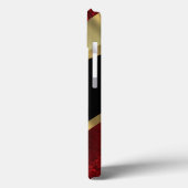 Personalisiertes hübsches, rotes Damastmuster Case-Mate iPhone Hülle (Rückseite / Links)