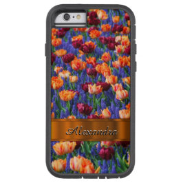 Personalisiertes hübsches Tulpenfeld Blume iPhone 13 Hülle