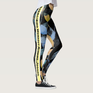 Personalisiertes hübsches Wasserfarbenblatt in Bla Leggings